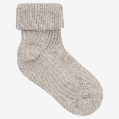 Minymo Kojenecké žebrované ponožky 2 ks - Light Taupe, vel. 19/22 - obrázek