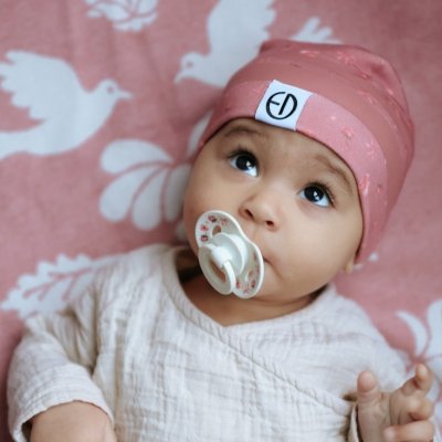 Elodie Details Zimní bavlněná čepice - Pink Petit River Rose, 0 - 6 m