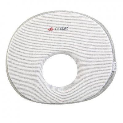 Little Angel polštářek - podhlavník pro novorozence  Outlast® - Pruh bílošedý melír/šedý melír