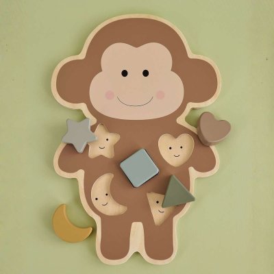 JaBaDaBaDo Vkládací dřevěné puzzle - Opička