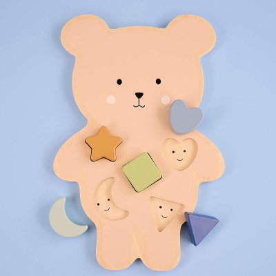 JaBaDaBaDo Vkládací dřevěné puzzle - Medvídek
