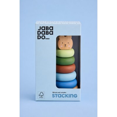 JaBaDaBaDo Stohovací hračka se silikonovými kroužky - Medvídek - obrázek