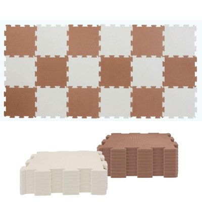 Nido Nido  Pěnová hrací podložka Puzzle 18ks - Caramel/Ivory White - obrázek