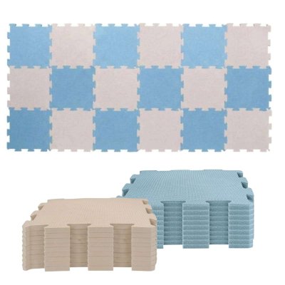 Nido Nido  Pěnová hrací podložka Puzzle 18ks - Dusty Blue/Sandstone