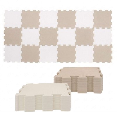 Nido Nido  Pěnová hrací podložka Puzzle 18ks - Ivory White/Sandstone