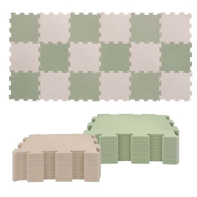 Nido Nido  Pěnová hrací podložka Puzzle 18ks - Sage Green/Sandstone