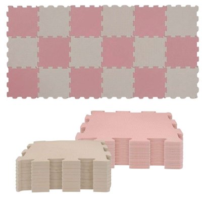 Nido Nido  Pěnová hrací podložka Puzzle 18ks - Taupe Pink/Sandstone