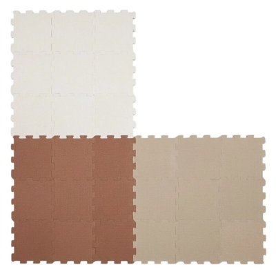 Nido Nido  Pěnová hrací podložka Puzzle 27ks - Caramel/Ivory White/Sandstone - obrázek