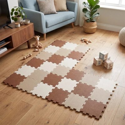 Nido Nido  Pěnová hrací podložka Puzzle 27ks - Caramel/Ivory White/Sandstone