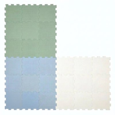 Nido Nido  Pěnová hrací podložka Puzzle 27ks - Sage Green/Ivory White/Dusty Blue - obrázek