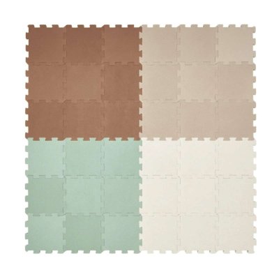 Nido Nido  Pěnová hrací podložka Puzzle 36ks 180 x 180 cm - Green/Caramel/Sandstone/Ivory