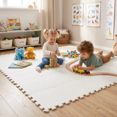 Nido Nido  Pěnová hrací podložka Puzzle 36ks 180 x 180 cm - Ivory White
