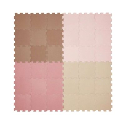Nido Nido  Pěnová hrací podložka Puzzle 36ks 180 x 180 cm - Vanilla/Taupe Pink/Caramel/Sandstone