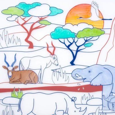Super Petit Silikonové omalovánky - Africká savana - obrázek