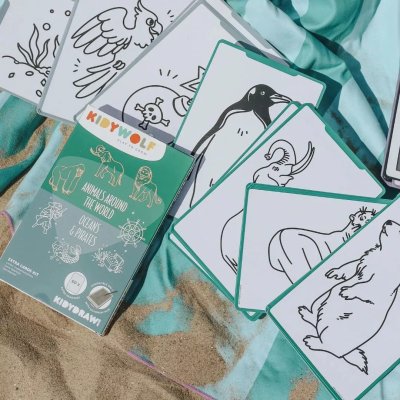Kidywolf Doplňkové karty Kidydraw Mini - Zvířata celého světa, oceánů a piráti - obrázek