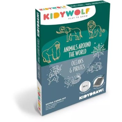 Kidywolf Doplňkové karty Kidydraw Mini - Zvířata celého světa, oceánů a piráti