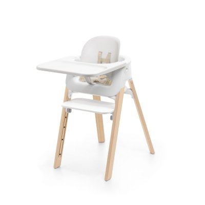 Stokke Steps Židlička + Set bryndáků - White/Natural/Lime/Grey - obrázek