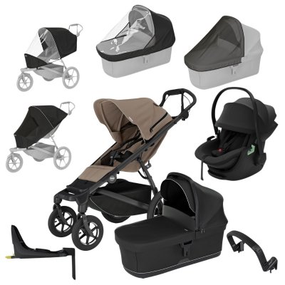 Thule Urban Glide 4-Wheel Kompletní kočárek + Autosedačka Maple + Základna + Příslušenství - Taupe/B