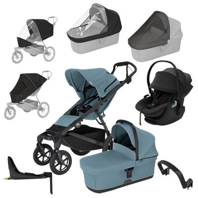 Thule Urban Glide 4-Wheel Kompletní kočárek + Autosedačka Maple + Základna + Příslušenství - Blue