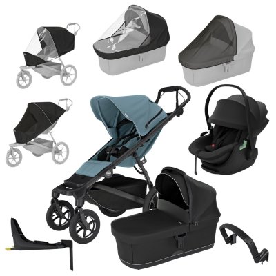 Thule Urban Glide 4-Wheel Kompletní kočárek + Autosedačka Maple + Základna + Příslušenství - Blue/B