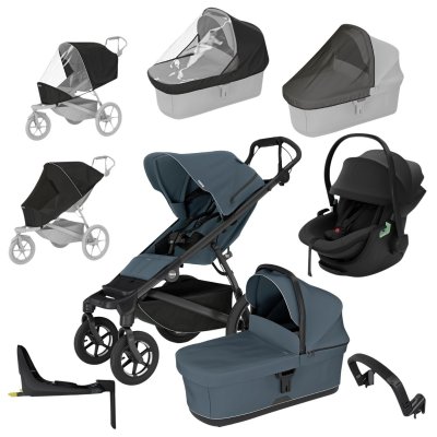 Thule Urban Glide 4-Wheel Kompletní kočárek + Autosedačka Maple + Základna + Příslušenství - Slate