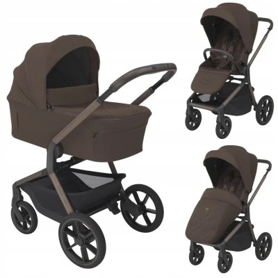 Espiro Noble Kompletní kočárek + Autosedačka Arra Flex + Základna + Adaptéry - Umbra/Chestnut - obrázek