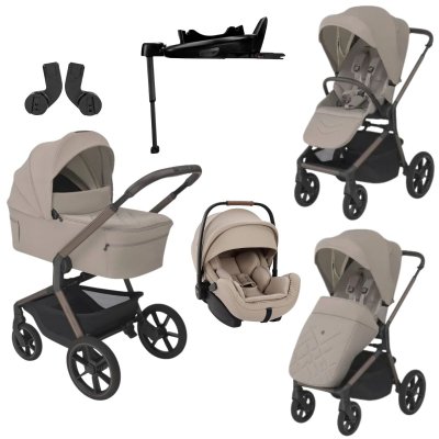 Espiro Noble Kompletní kočárek + Autosedačka Arra Flex + Základna + Adaptéry - Cashmere/Cosmopolitan