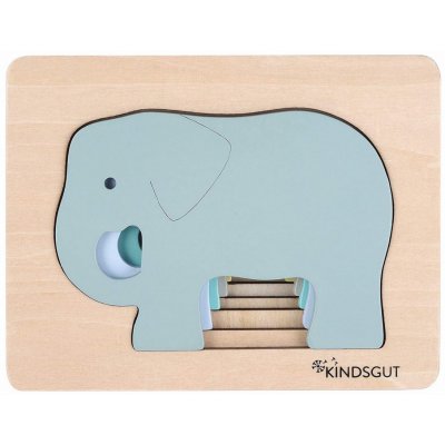 Kindsgut dřevěné puzzle zvířátka - Slon - obrázek