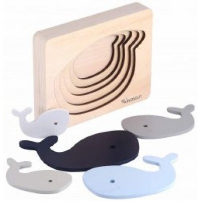 Kindsgut dřevěné puzzle zvířátka - Velryba