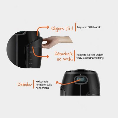Zopa Babyccino Přístroj na přípravu kojeneckého mléka - Black - obrázek