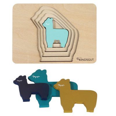 Kindsgut dřevěné puzzle zvířátka - Lama - obrázek