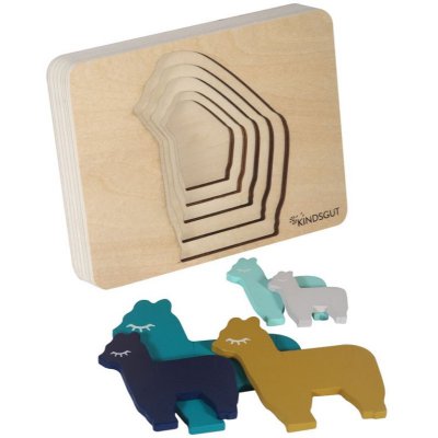 Kindsgut dřevěné puzzle zvířátka - Lama