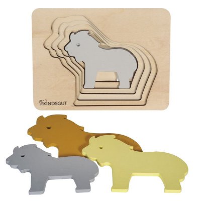 Kindsgut dřevěné puzzle zvířátka - Lev - obrázek