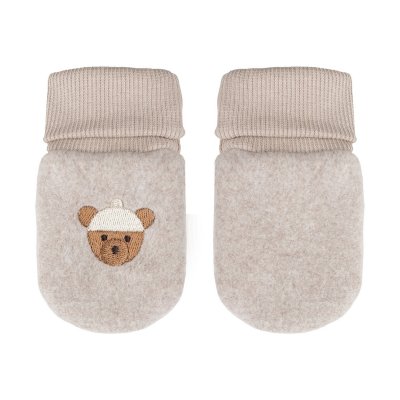 Wooly Organic Novorozenecké fleecové rukavičky - Light Taupe