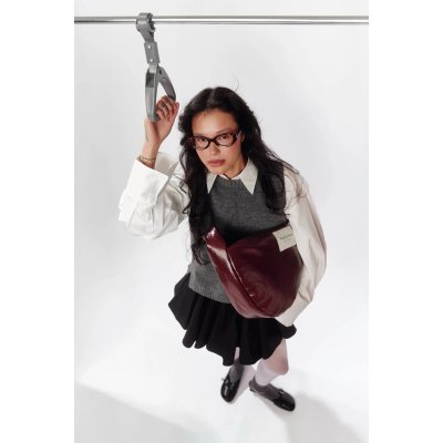 Studio Noos Crossbody ledvinka Leather - Burgundy - obrázek