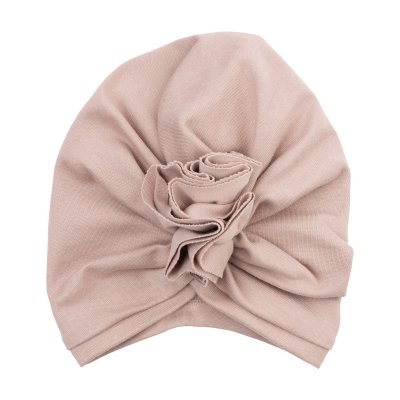 Wooly Organic Bavlněný turban - Rosewood, vel. 6 - 12 měsíců