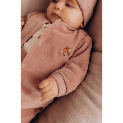 Wooly Organic Velurový kabátek s nášivkou - Rosewood, vel. 50/56 - obrázek