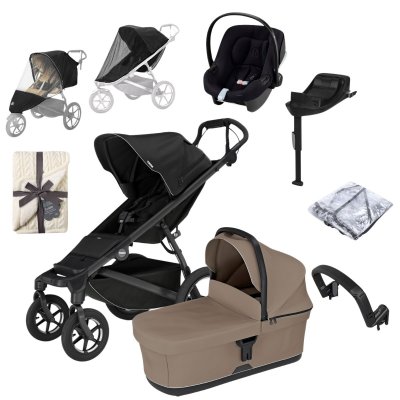 Thule Urban Glide 4-Wheel Kompletní kočárek + Autosedačka a příslušenství - Black/Taupe