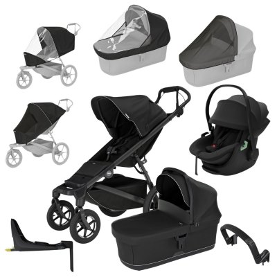 Thule Urban Glide 4-Wheel Kompletní kočárek + Autosedačka Maple + Základna + Příslušenství - Black