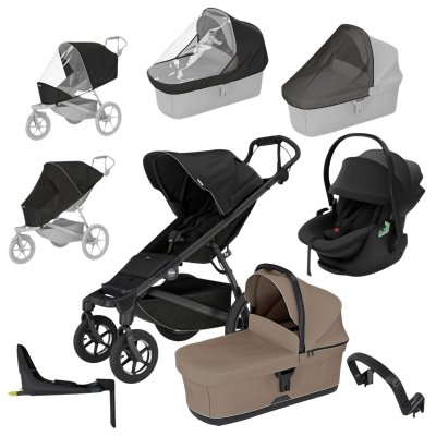 Thule Urban Glide 4-Wheel Kompletní kočárek + Autosedačka Maple + Základna + Příslušenství - Black/T