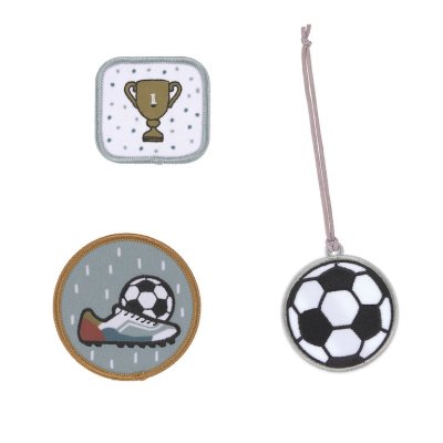 Lässig School Patches Sada přívěsku a dvou nášivek - Football - obrázek