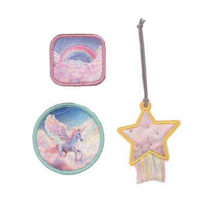 Lässig School Patches Sada přívěsku a dvou nášivek - Unicorn Star - obrázek