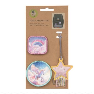 Lässig School Patches Sada přívěsku a dvou nášivek - Unicorn Star