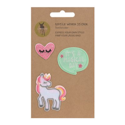 Lässig Textile Woven Sticker Stick on Textilní samolepky - Unicorn