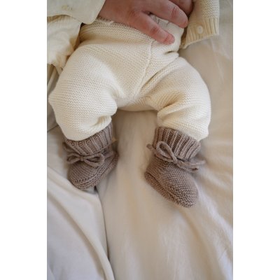 Lodger Pletené tepláčky Merino - Cream, vel. 62 - obrázek