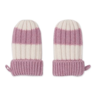Lodger Rukavice Stripe Merino - Mauve, vel. 0 - 12 měsíců - obrázek