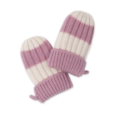 Lodger Rukavice Stripe Merino - Mauve, vel. 0 - 12 měsíců