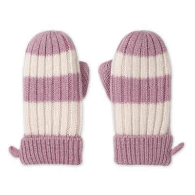 Lodger Rukavice Stripe Merino - Mauve, vel. 1 - 2 roky - obrázek
