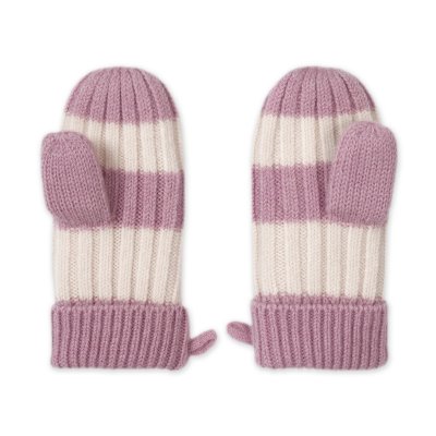 Lodger Rukavice Stripe Merino - Mauve, vel. 1 - 2 roky - obrázek