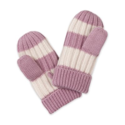 Lodger Rukavice Stripe Merino - Mauve, vel. 1 - 2 roky